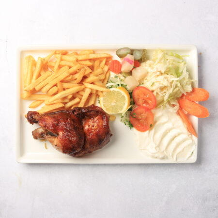 Hel grillad kyckling med pommes