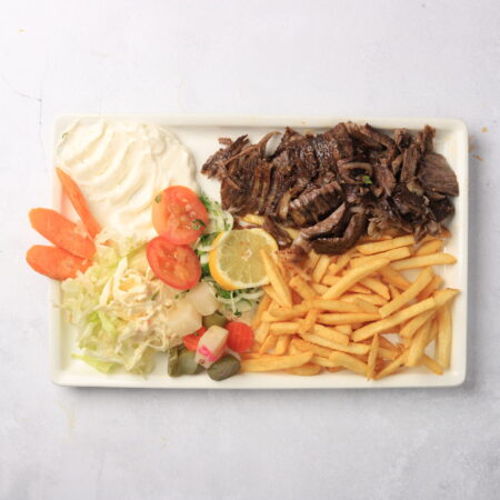 Shawarma kött tallrik